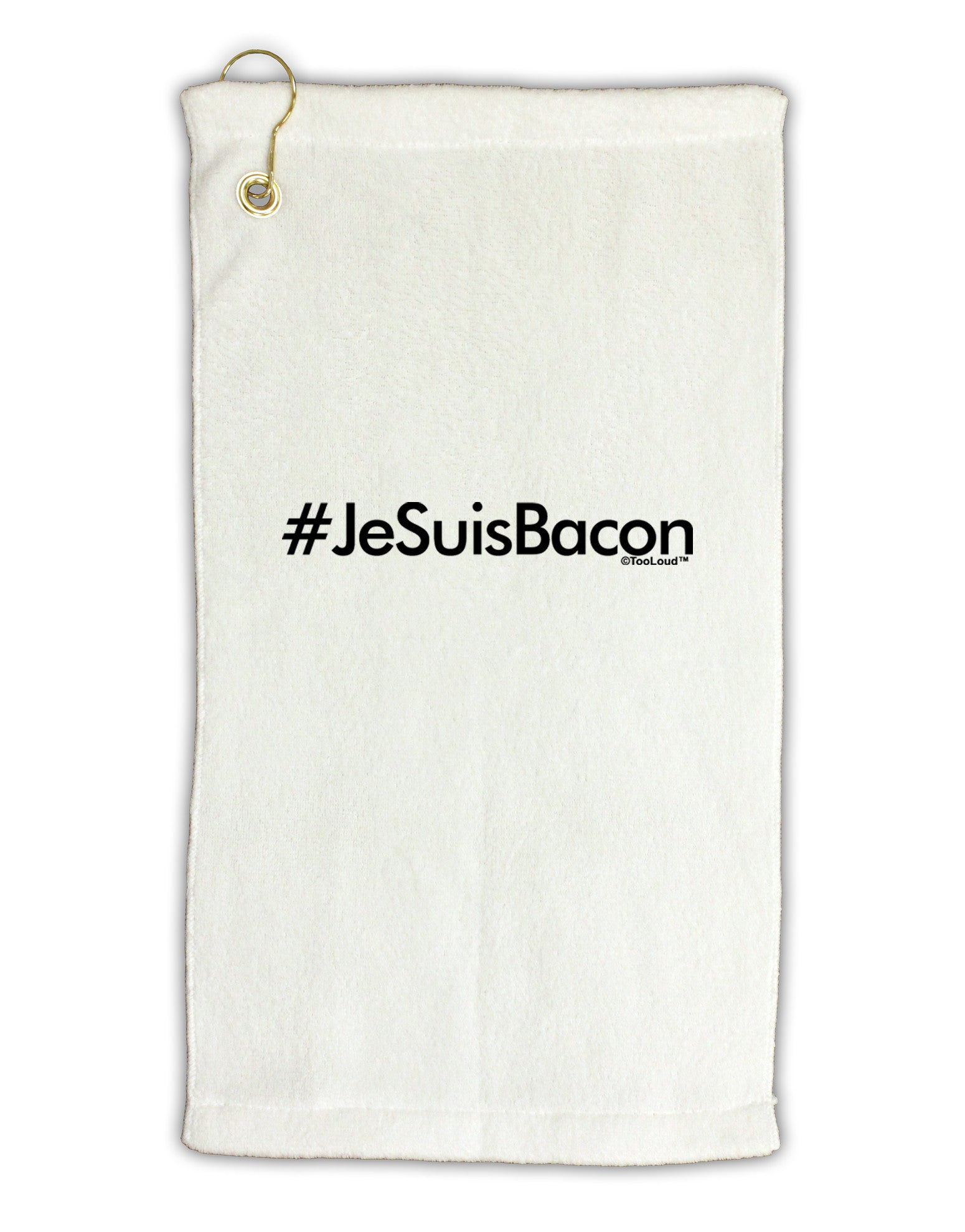 Hashtag JeSuisBacon Micro Terry Gromet Golf Towel 11"x19-Golf Towel-TooLoud-White-Davson Sales