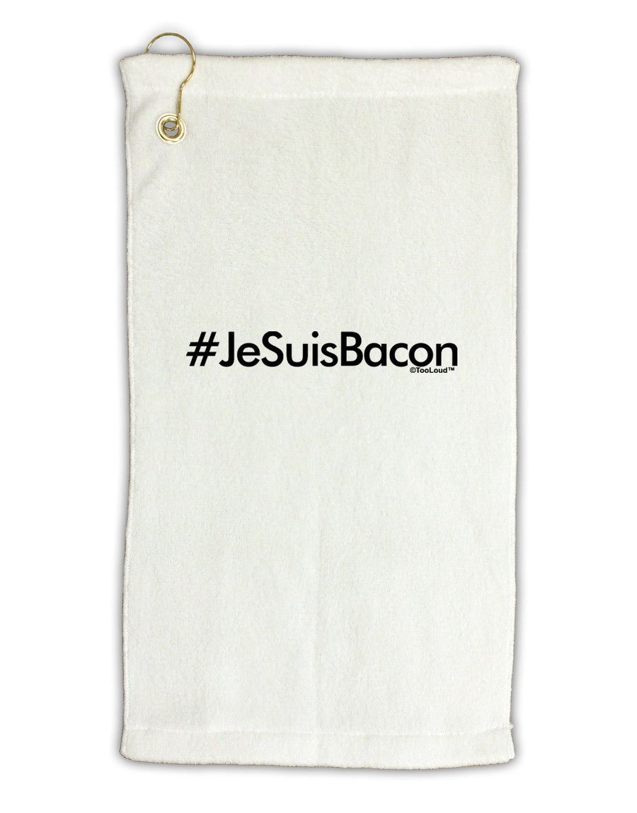 Hashtag JeSuisBacon Micro Terry Gromet Golf Towel 11&#x22;x19-Golf Towel-TooLoud-White-Davson Sales