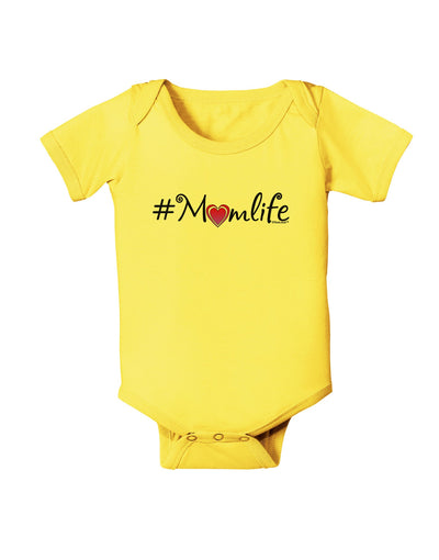 Hashtag Momlife Baby Romper Bodysuit-Baby Romper-TooLoud-Yellow-06-Months-Davson Sales