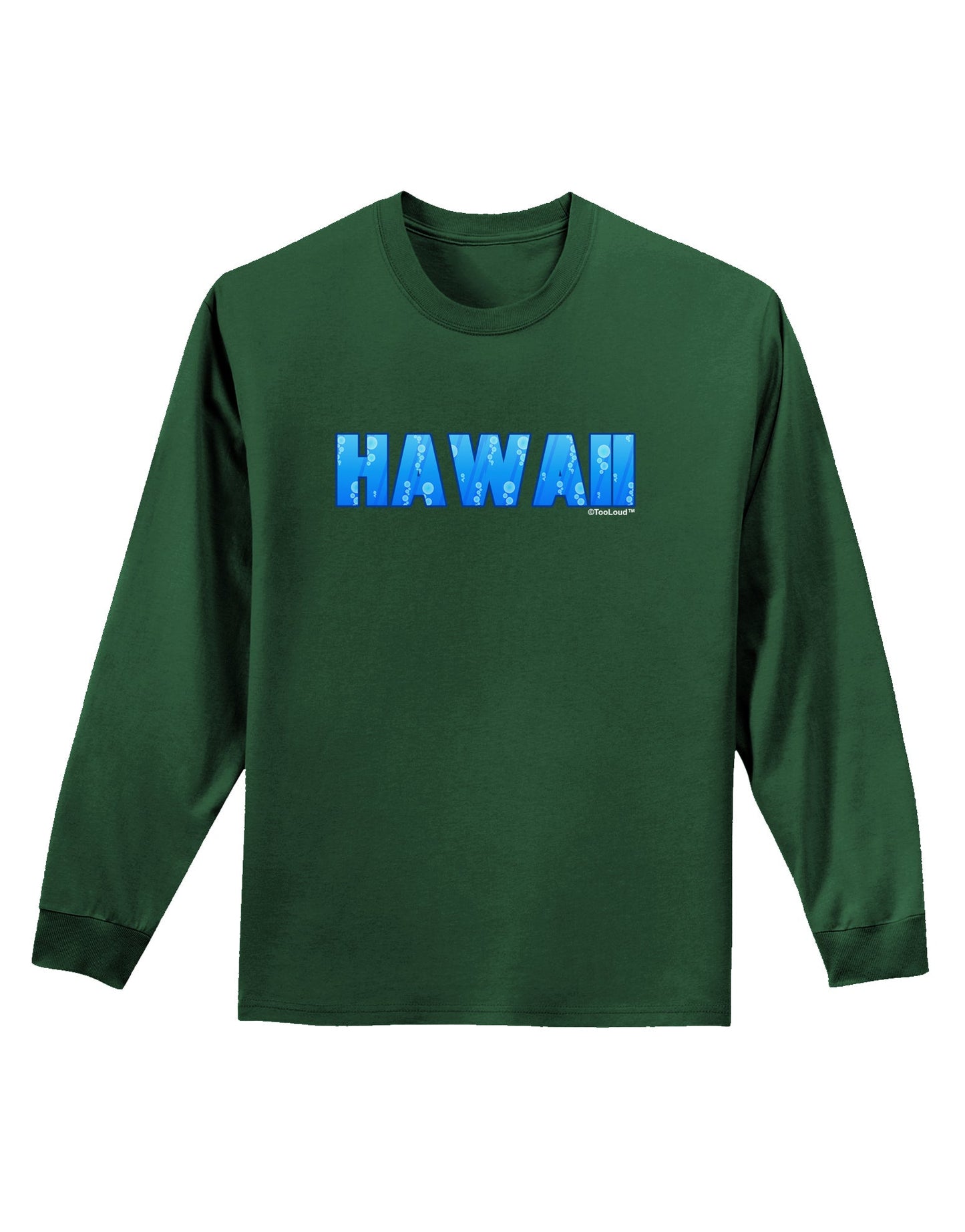 Hawaii Ocean Bubbles Adult Long Sleeve Dark T-Shirt by TooLoud-TooLoud-Dark-Green-Small-Davson Sales