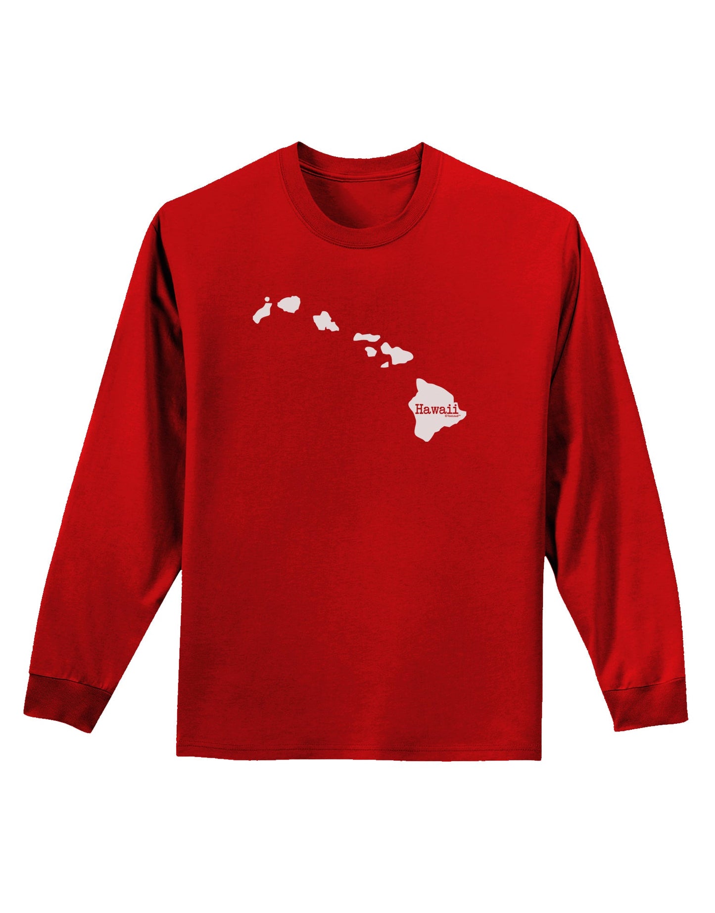 Hawaii - United States Shape Adult Long Sleeve Dark T-Shirt by TooLoud-TooLoud-Red-Small-Davson Sales