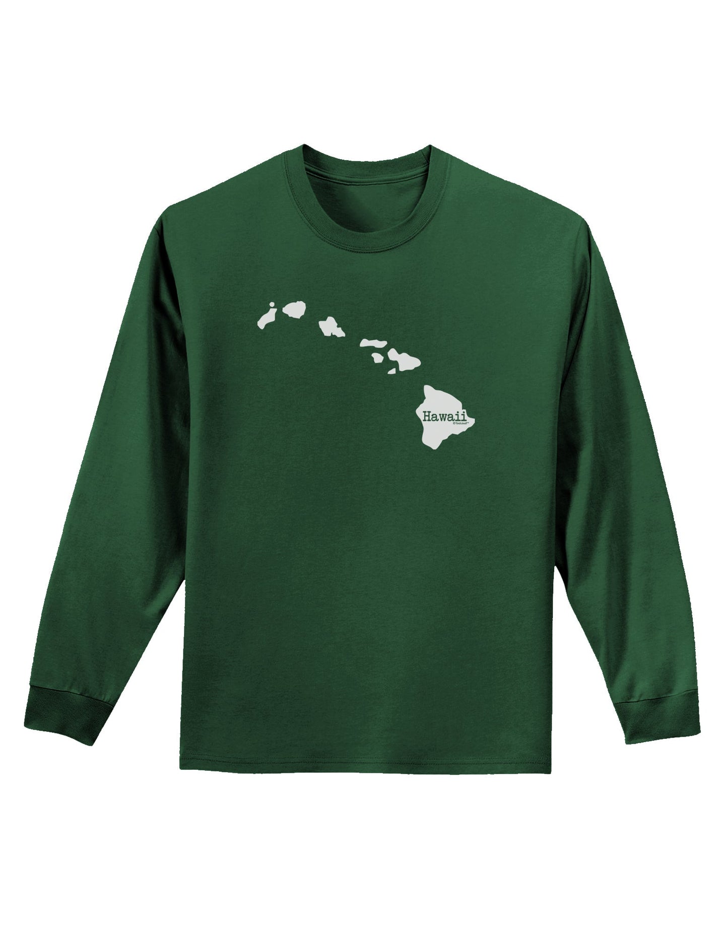 Hawaii - United States Shape Adult Long Sleeve Dark T-Shirt by TooLoud-TooLoud-Dark-Green-Small-Davson Sales