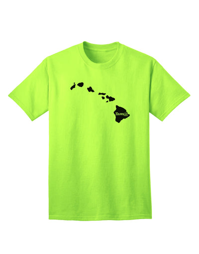 Hawaii - United States Shape Adult T-Shirt: A Stylish Addition to Your Wardrobe by TooLoud-Mens T-shirts-TooLoud-Neon-Green-Small-Davson Sales