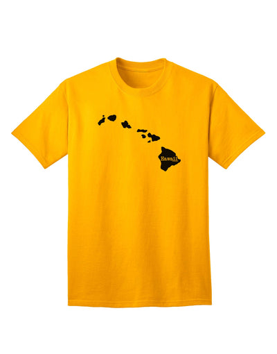 Hawaii - United States Shape Adult T-Shirt: A Stylish Addition to Your Wardrobe by TooLoud-Mens T-shirts-TooLoud-Gold-Small-Davson Sales