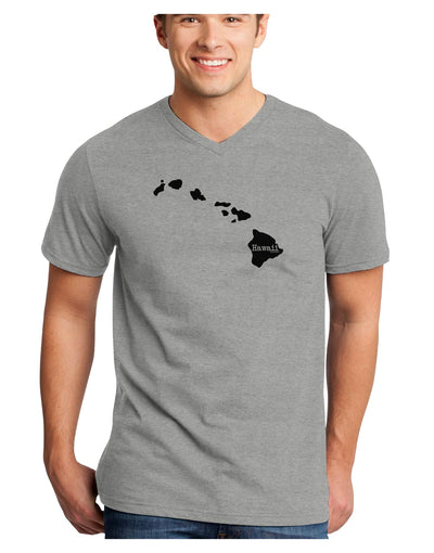 Hawaii - United States Shape Adult V-Neck T-shirt by TooLoud-Mens V-Neck T-Shirt-TooLoud-HeatherGray-Small-Davson Sales