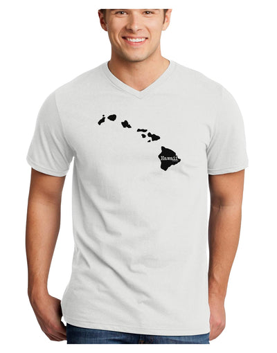 Hawaii - United States Shape Adult V-Neck T-shirt by TooLoud-Mens V-Neck T-Shirt-TooLoud-White-Small-Davson Sales