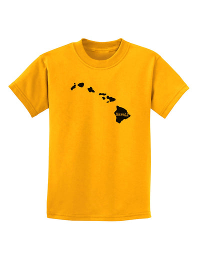 Hawaii - United States Shape Childrens T-Shirt by TooLoud-Childrens T-Shirt-TooLoud-Gold-X-Small-Davson Sales