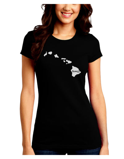 Hawaii - United States Shape Juniors Crew Dark T-Shirt by TooLoud-T-Shirts Juniors Tops-TooLoud-Black-Juniors Fitted Small-Davson Sales