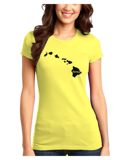 Hawaii - United States Shape Juniors T-Shirt by TooLoud-Womens Juniors T-Shirt-TooLoud-Yellow-Juniors Fitted X-Small-Davson Sales