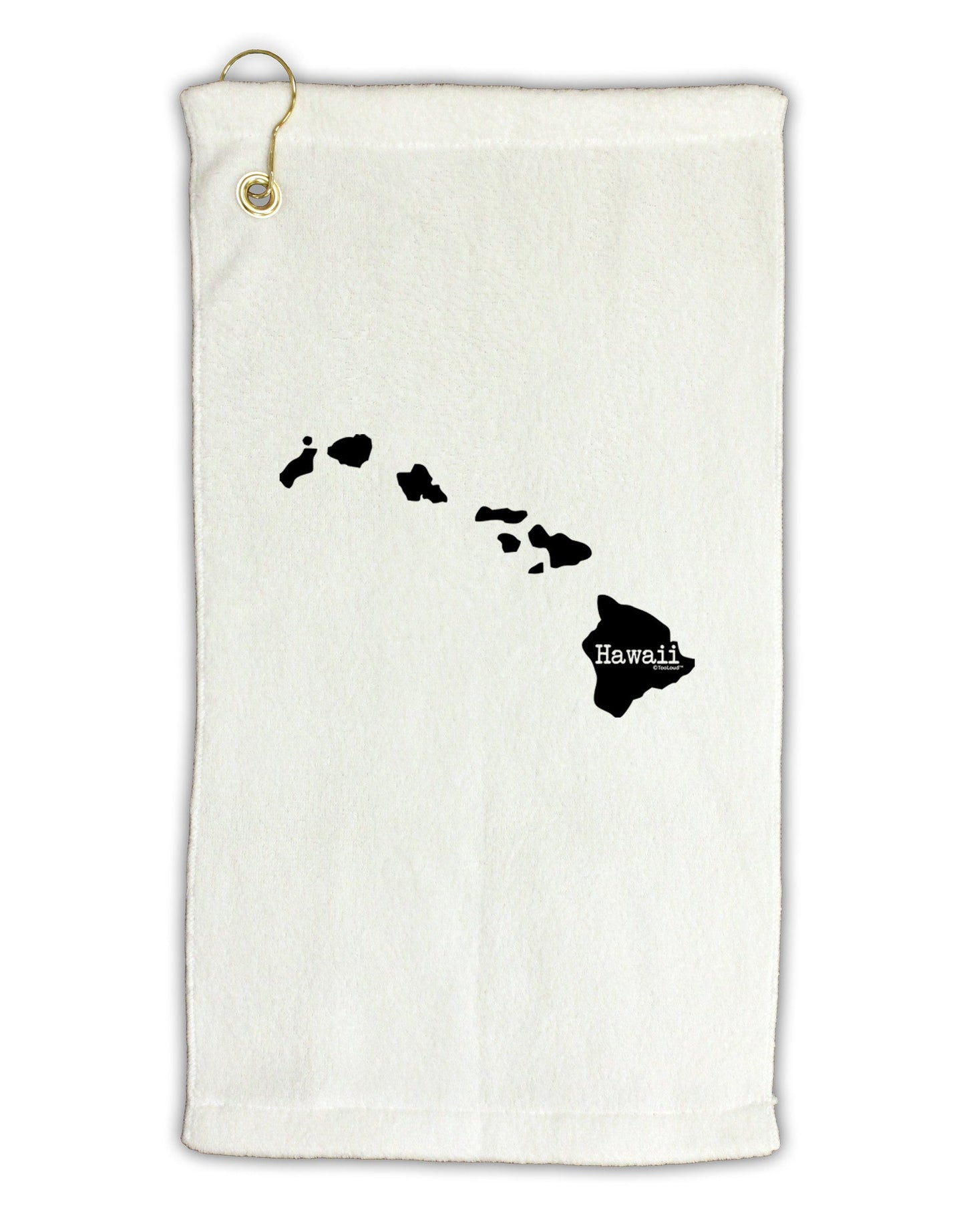 Hawaii - United States Shape Micro Terry Gromet Golf Towel 11"x19-Golf Towel-TooLoud-White-Davson Sales