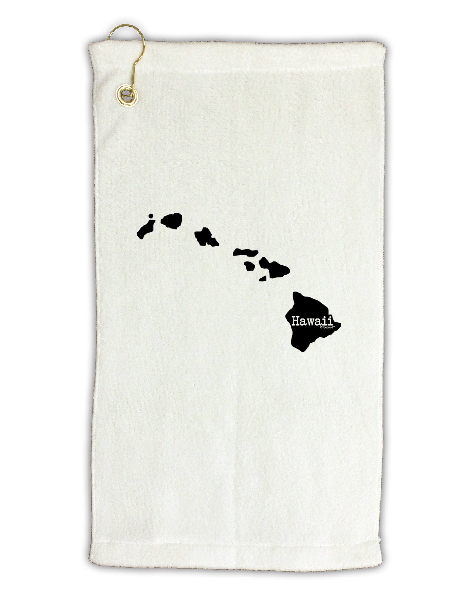Hawaii - United States Shape Micro Terry Gromet Golf Towel 11"x19-Golf Towel-TooLoud-White-Davson Sales