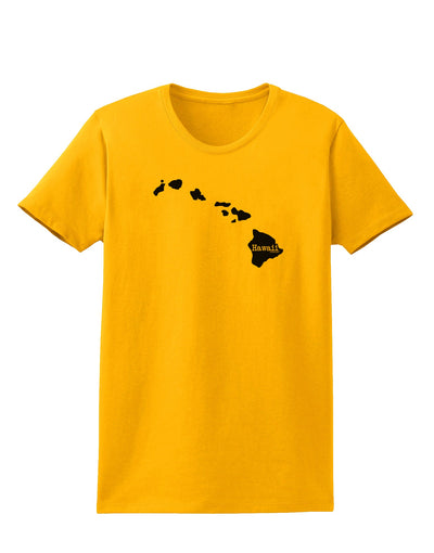 Hawaii - United States Shape Womens T-Shirt by TooLoud-Womens T-Shirt-TooLoud-Gold-X-Small-Davson Sales