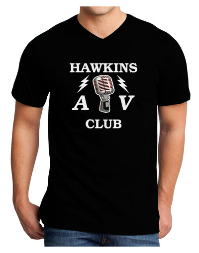 Hawkins AV Club Adult Dark V-Neck T-Shirt by TooLoud-Mens V-Neck T-Shirt-TooLoud-Black-Small-Davson Sales