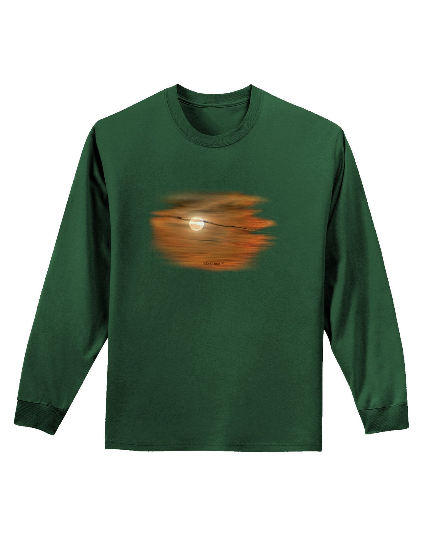 Hazy Moon Adult Long Sleeve Dark T-Shirt-TooLoud-Dark-Green-Small-Davson Sales