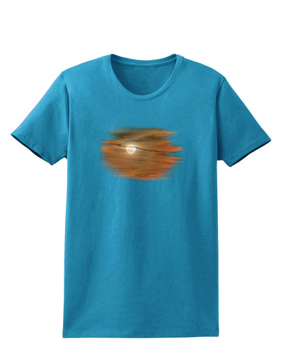 Hazy Moon Womens Dark T-Shirt-TooLoud-Turquoise-X-Small-Davson Sales