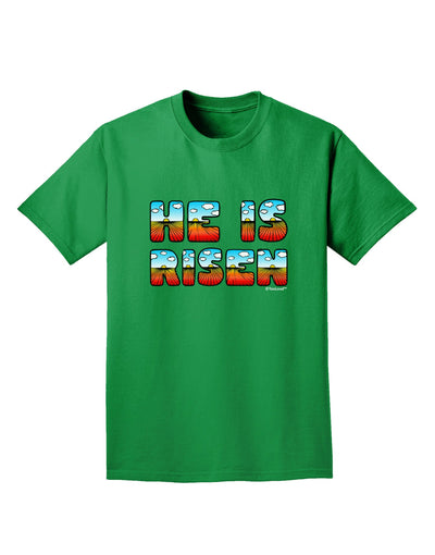 He Is Risen - Easter - Sunrise Letters Adult Dark T-Shirt-Mens T-Shirt-TooLoud-Kelly-Green-Small-Davson Sales