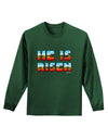 He Is Risen - Easter - Sunrise Letters Adult Long Sleeve Dark T-Shirt-TooLoud-Dark-Green-Small-Davson Sales