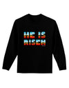 He Is Risen - Easter - Sunrise Letters Adult Long Sleeve Dark T-Shirt-TooLoud-Black-Small-Davson Sales