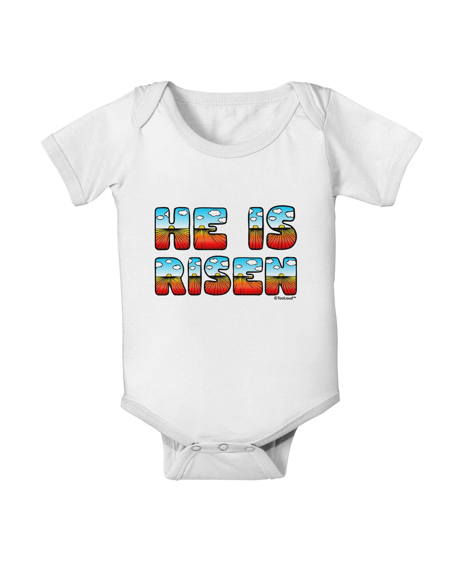 He Is Risen - Easter - Sunrise Letters Baby Romper Bodysuit-Baby Romper-TooLoud-White-06-Months-Davson Sales