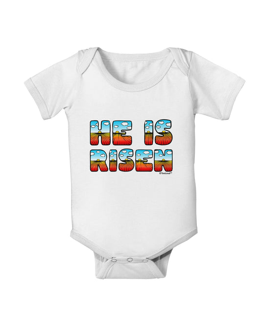 He Is Risen - Easter - Sunrise Letters Baby Romper Bodysuit-Baby Romper-TooLoud-White-06-Months-Davson Sales
