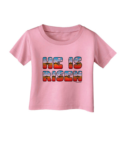 He Is Risen - Easter - Sunrise Letters Infant T-Shirt-Infant T-Shirt-TooLoud-Candy-Pink-06-Months-Davson Sales