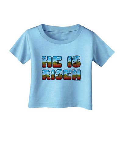 He Is Risen - Easter - Sunrise Letters Infant T-Shirt-Infant T-Shirt-TooLoud-Aquatic-Blue-06-Months-Davson Sales