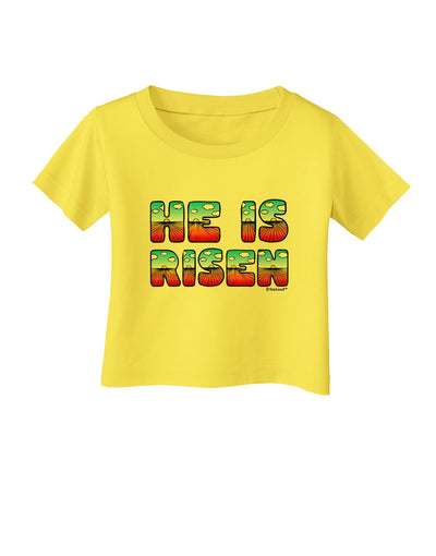 He Is Risen - Easter - Sunrise Letters Infant T-Shirt-Infant T-Shirt-TooLoud-Yellow-06-Months-Davson Sales