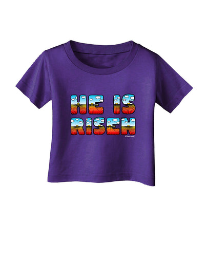 He Is Risen - Easter - Sunrise Letters Infant T-Shirt Dark-Infant T-Shirt-TooLoud-Purple-06-Months-Davson Sales