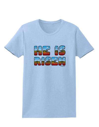 He Is Risen - Easter - Sunrise Letters Womens T-Shirt-Womens T-Shirt-TooLoud-Light-Blue-X-Small-Davson Sales