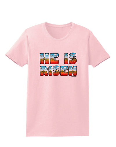 He Is Risen - Easter - Sunrise Letters Womens T-Shirt-Womens T-Shirt-TooLoud-PalePink-X-Small-Davson Sales