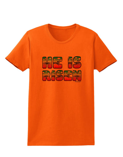 He Is Risen - Easter - Sunrise Letters Womens T-Shirt-Womens T-Shirt-TooLoud-Orange-X-Small-Davson Sales