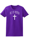 He Is Risen Easter Womens Dark T-Shirt - Ladies-TooLoud-Purple-X-Small-Davson Sales