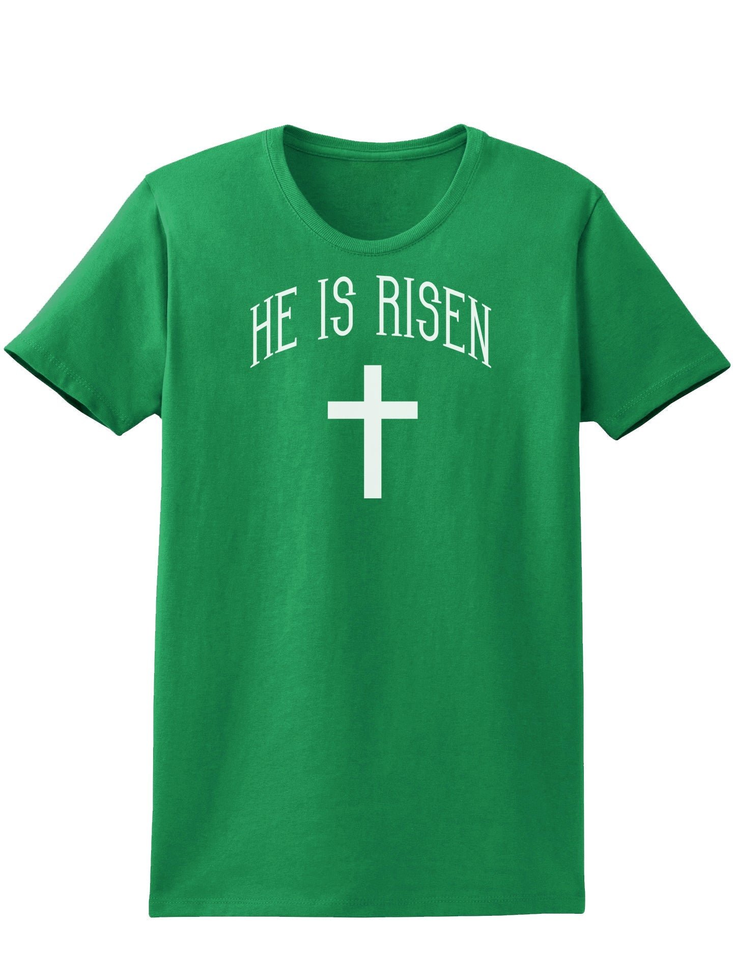 He Is Risen Easter Womens Dark T-Shirt - Ladies-TooLoud-Kelly-Green-X-Small-Davson Sales