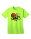 Heart Banner Design Adult T-Shirt by TooLoud - A Perfect Expression of Love for Mothers-Mens T-shirts-TooLoud-Neon-Green-Small-Davson Sales