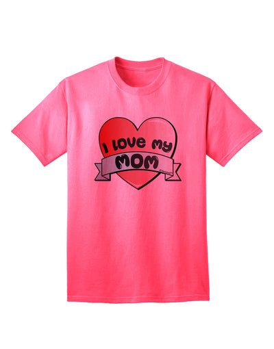 Heart Banner Design Adult T-Shirt by TooLoud - A Perfect Expression of Love for Mothers-Mens T-shirts-TooLoud-Neon-Pink-Small-Davson Sales