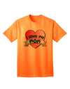 Heart Banner Design Adult T-Shirt by TooLoud - A Perfect Expression of Love for Mothers-Mens T-shirts-TooLoud-Neon-Orange-Small-Davson Sales