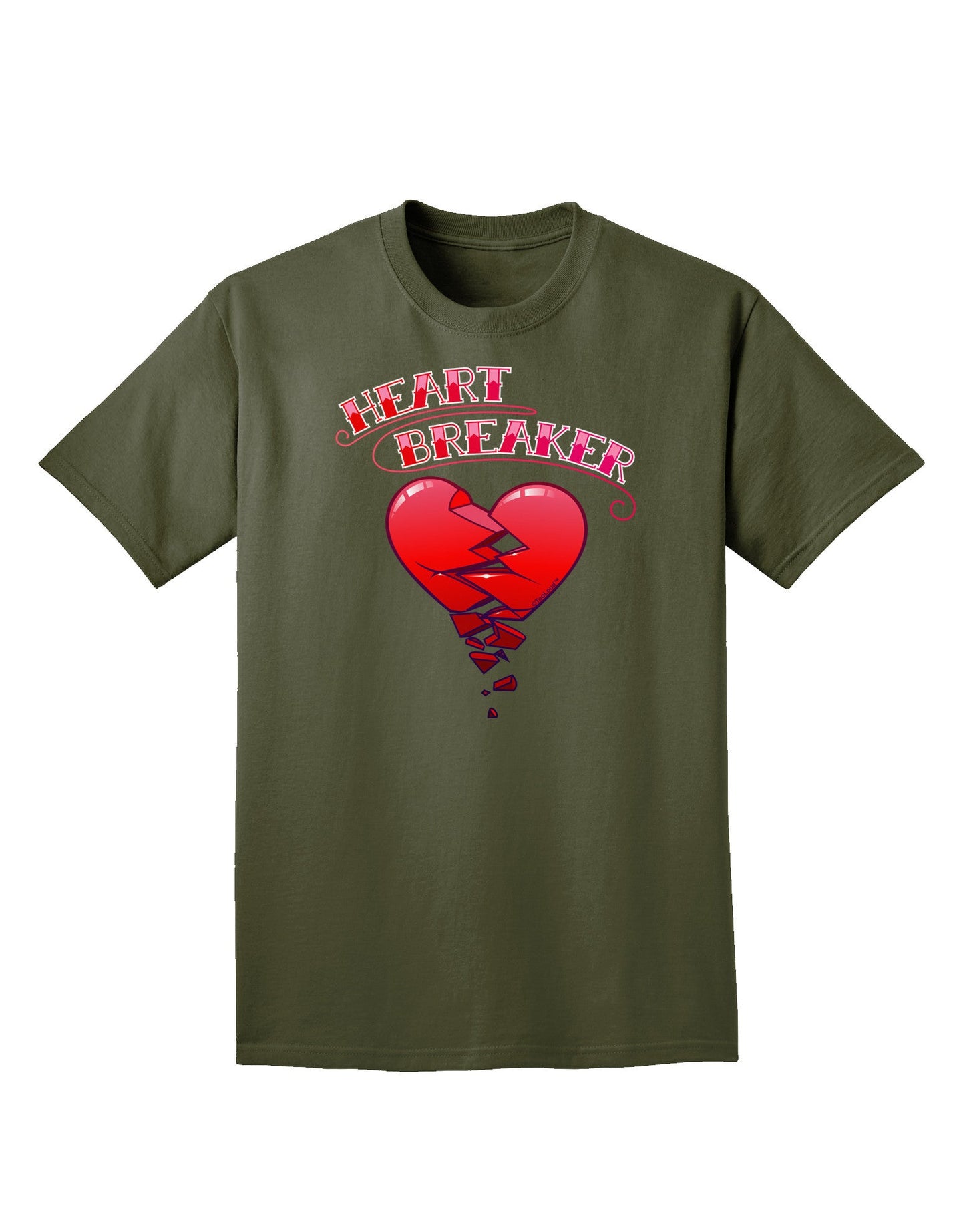 Heart Breaker Cute Adult Dark T-Shirt-Mens T-Shirt-TooLoud-Military-Green-Small-Davson Sales
