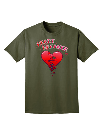 Heart Breaker Cute Adult Dark T-Shirt-Mens T-Shirt-TooLoud-Military-Green-Small-Davson Sales