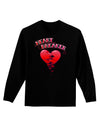 Heart Breaker Cute Adult Long Sleeve Dark T-Shirt-TooLoud-Black-Small-Davson Sales