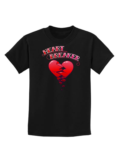 Heart Breaker Cute Childrens Dark T-Shirt-Childrens T-Shirt-TooLoud-Black-X-Small-Davson Sales