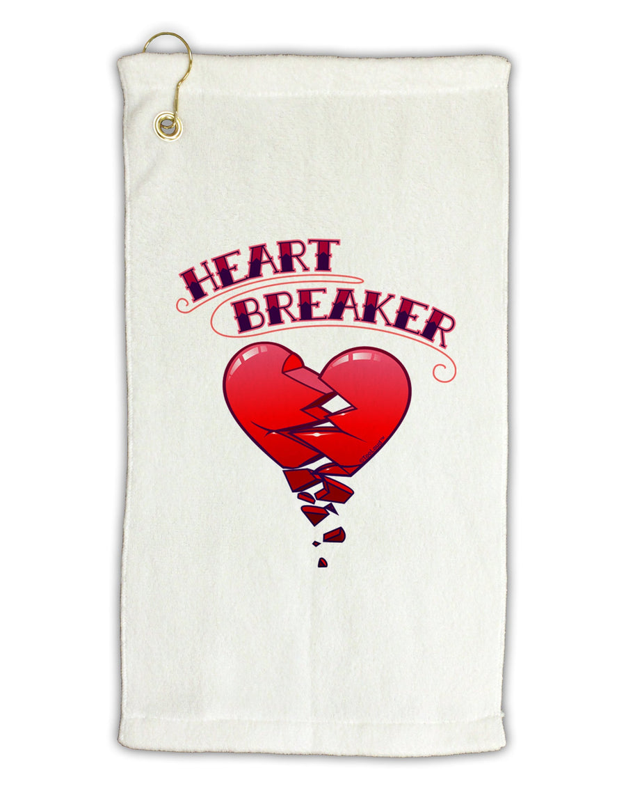 Heart Breaker Cute Micro Terry Gromet Golf Towel 16 x 25 inch by TooLoud-Golf Towel-TooLoud-White-Davson Sales
