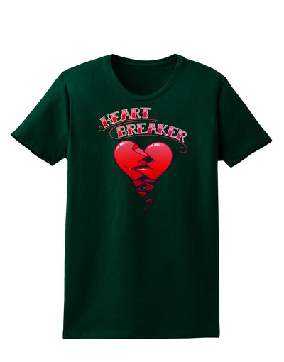 Heart Breaker Cute Womens Dark T-Shirt-TooLoud-Forest-Green-Small-Davson Sales