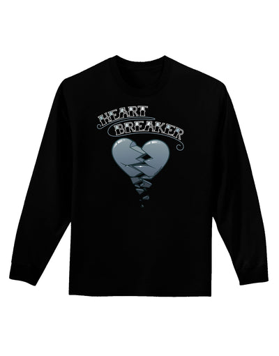 Heart Breaker Manly Adult Long Sleeve Dark T-Shirt-TooLoud-Black-Small-Davson Sales