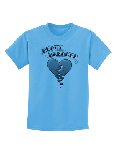 Heart Breaker Manly Childrens T-Shirt-Childrens T-Shirt-TooLoud-Aquatic-Blue-X-Small-Davson Sales