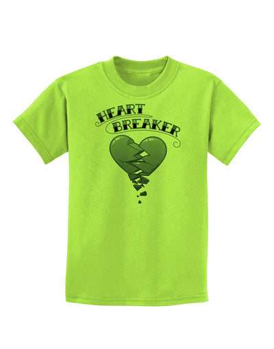 Heart Breaker Manly Childrens T-Shirt-Childrens T-Shirt-TooLoud-Lime-Green-X-Small-Davson Sales