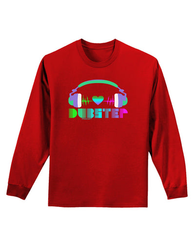 Heart Dubstep Adult Long Sleeve Dark T-Shirt-TooLoud-Red-Small-Davson Sales