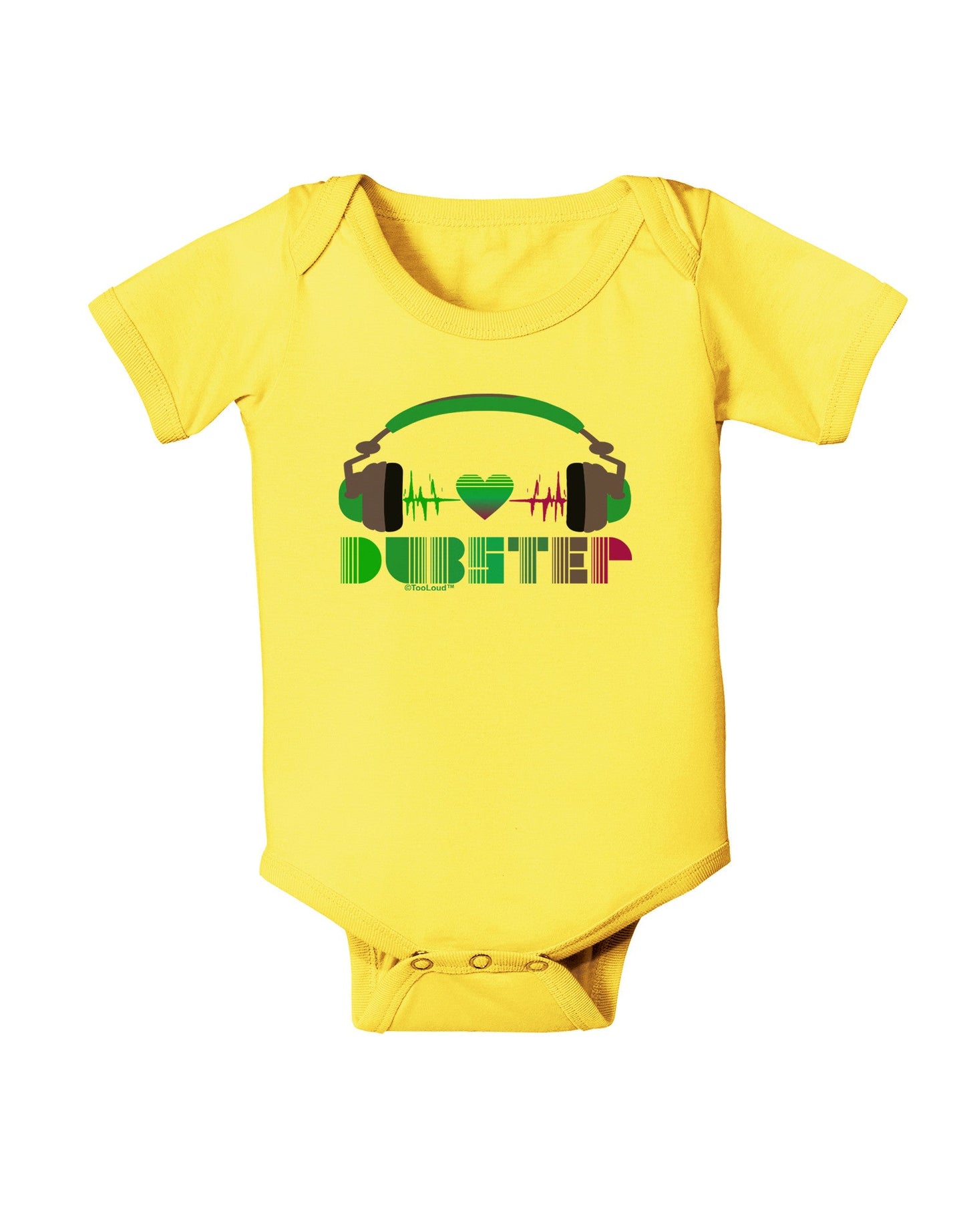 Heart Dubstep Baby Romper Bodysuit-Baby Romper-TooLoud-Yellow-06-Months-Davson Sales