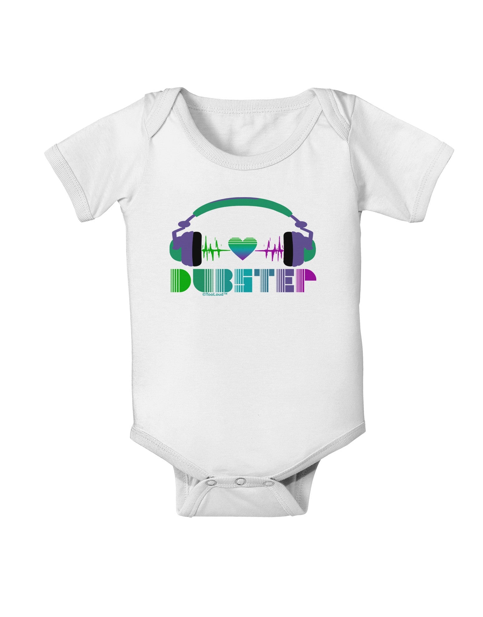 Heart Dubstep Baby Romper Bodysuit-Baby Romper-TooLoud-White-06-Months-Davson Sales
