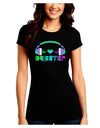 Heart Dubstep Juniors Crew Dark T-Shirt-T-Shirts Juniors Tops-TooLoud-Black-Juniors Fitted Small-Davson Sales