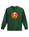 Heart Eye Emoji Adult Long Sleeve Dark T-Shirt-TooLoud-Dark-Green-Small-Davson Sales